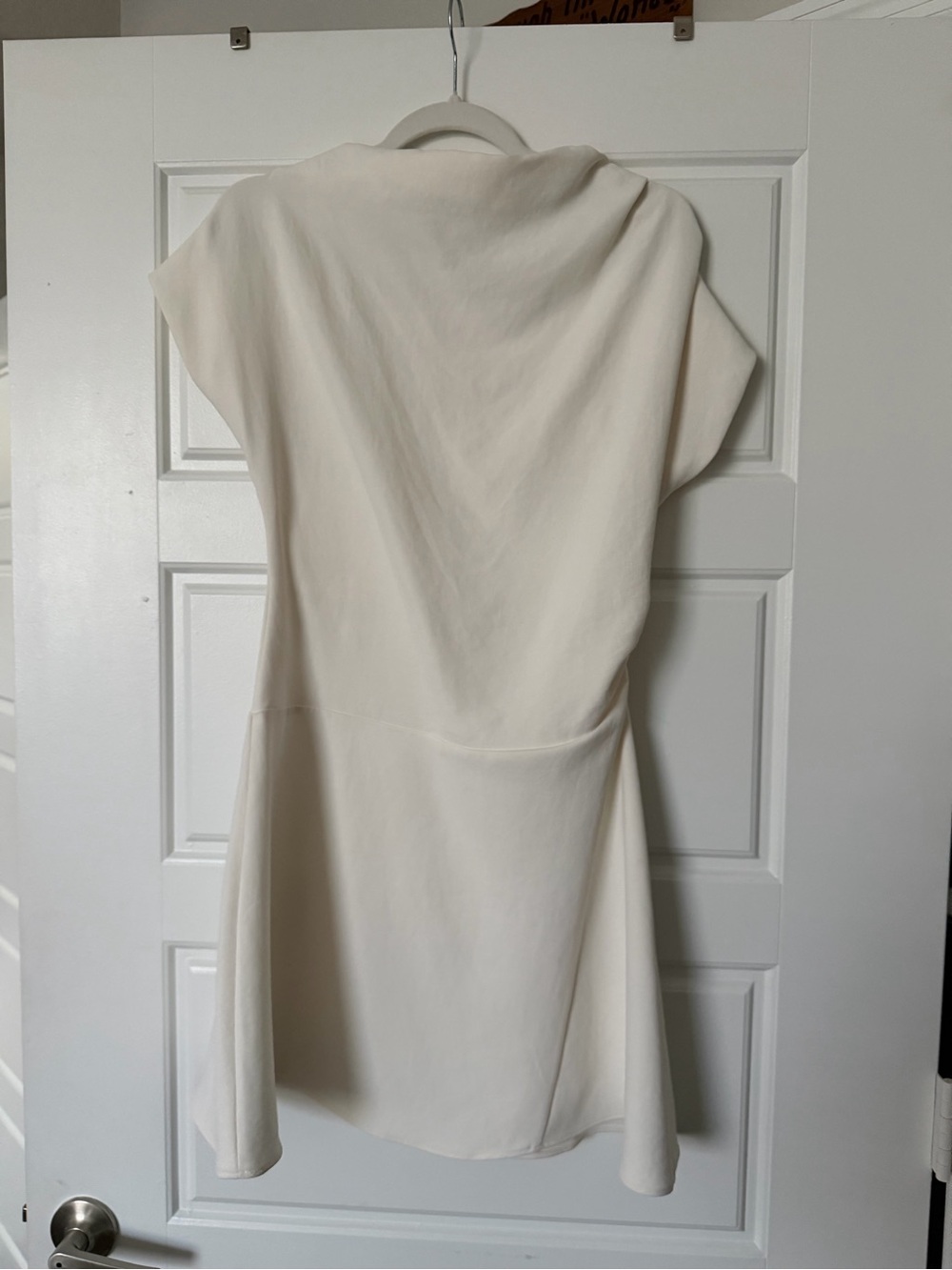 Zara Cream Short Sleeve Mini Shift Dress